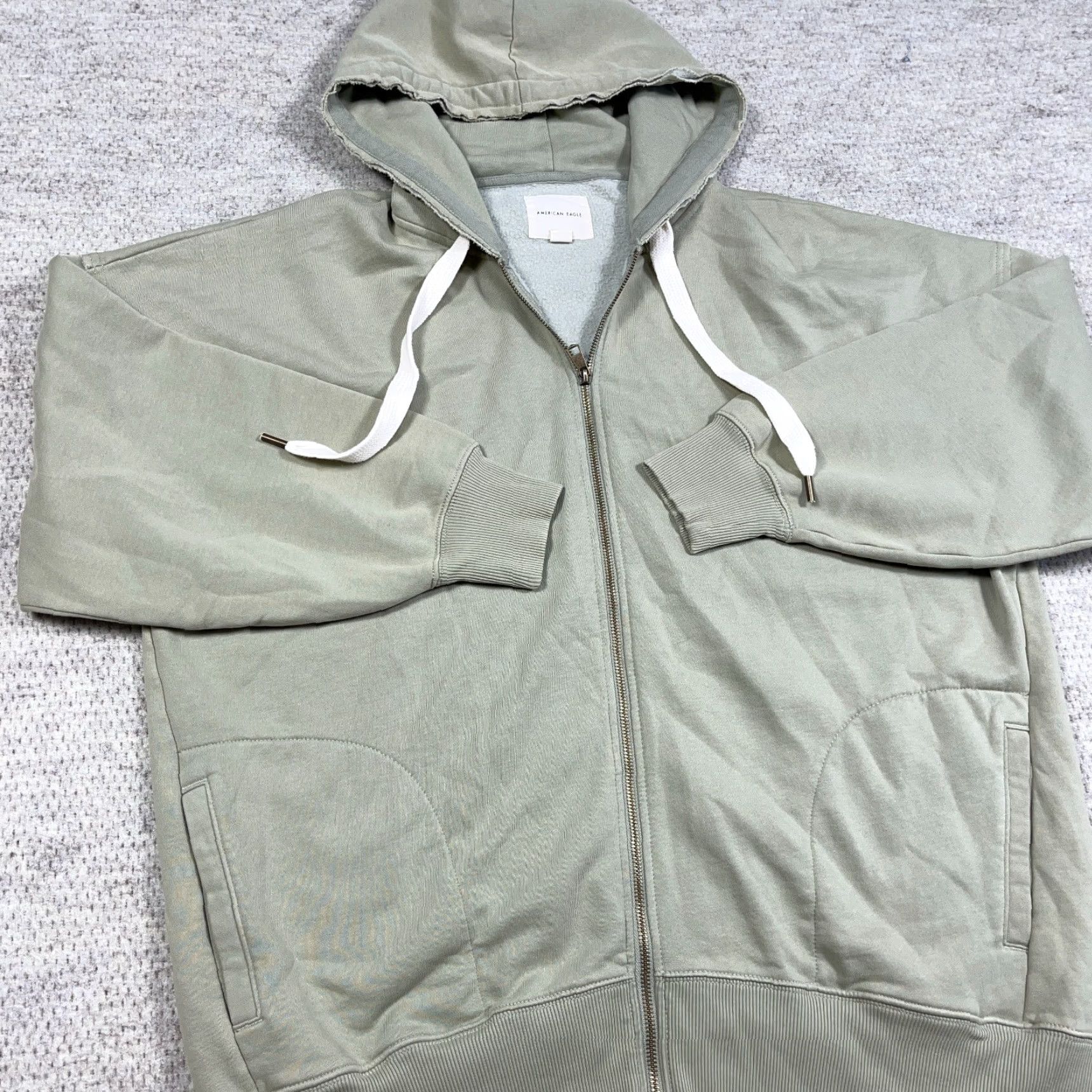American Eagle Outfitters American Eagle Hoodie Men XL Green Full Zip Logo Graphic Print Casual Sweatshirt Jacket Size US XL / EU 56 / 4 - 6 Thumbnail