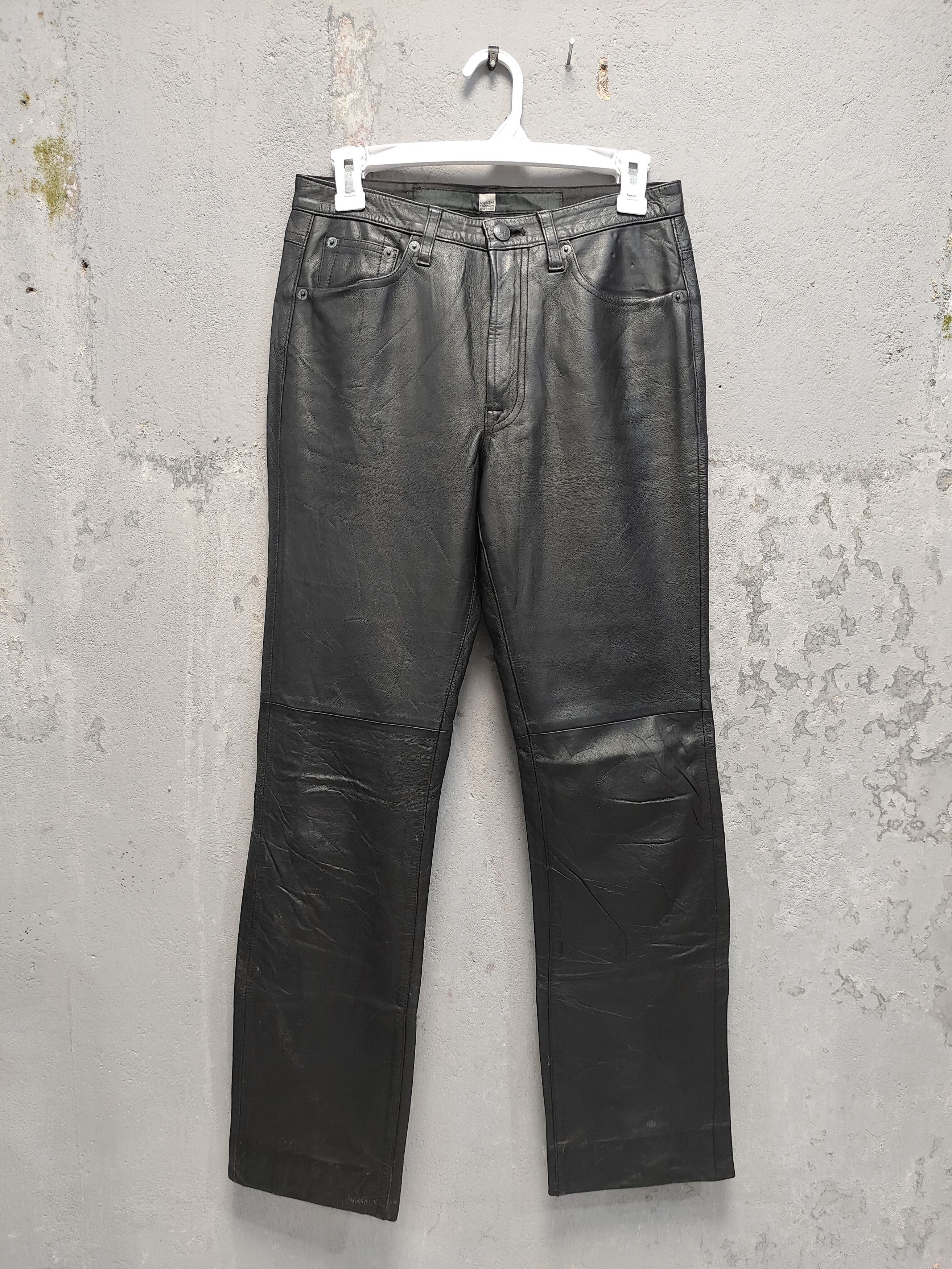 Marithe + Francois Girbaud 90s Marithe Francois Girbaud Minimal Leather Trousers Size US 30 / EU 46 - 1 Thumbnail