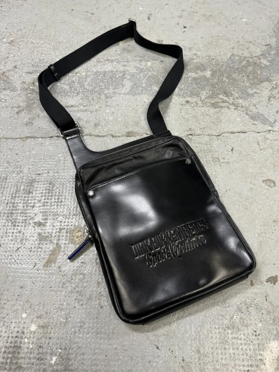 Dirk Bikkembergs 2000s Dirk Bikkembergs Black Leather Shoulder Bag Size ONE SIZE - 9 Thumbnail