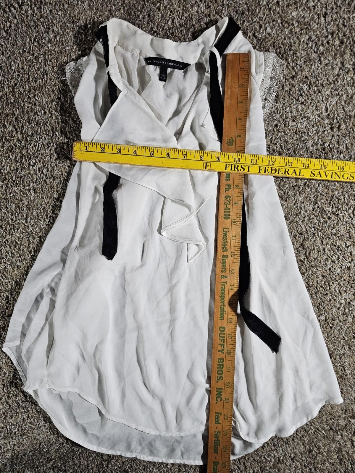 Other white house black market Small Sleeveless White Blouse Size S / US 4 / IT 40 - 3 Thumbnail