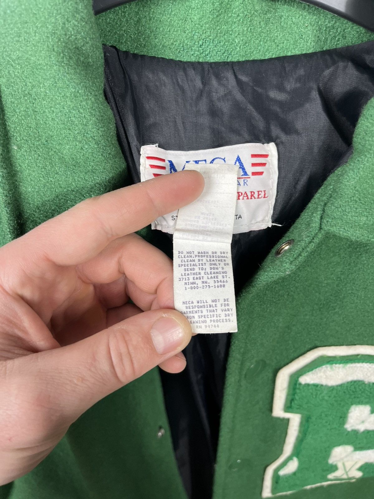 Other Vintage USA Varsity Jacket Green Wool Leather Size M Size US M / EU 48-50 / 2 - 11 Thumbnail
