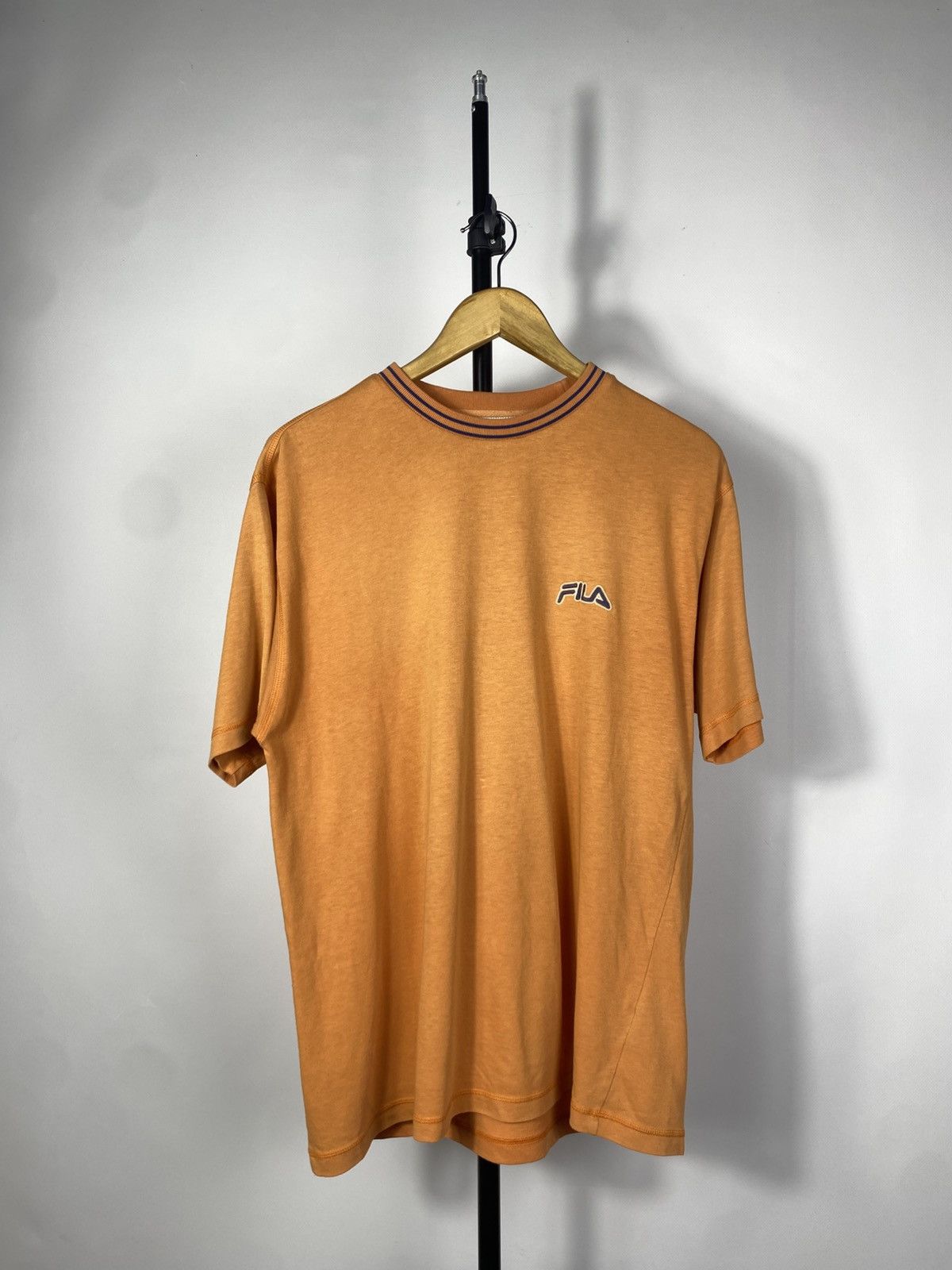 Fila × Vintage Vintage 90s Fila Blank Orange small Faded Y2K T shirt Size US M / EU 48-50 / 2 - 1 Thumbnail