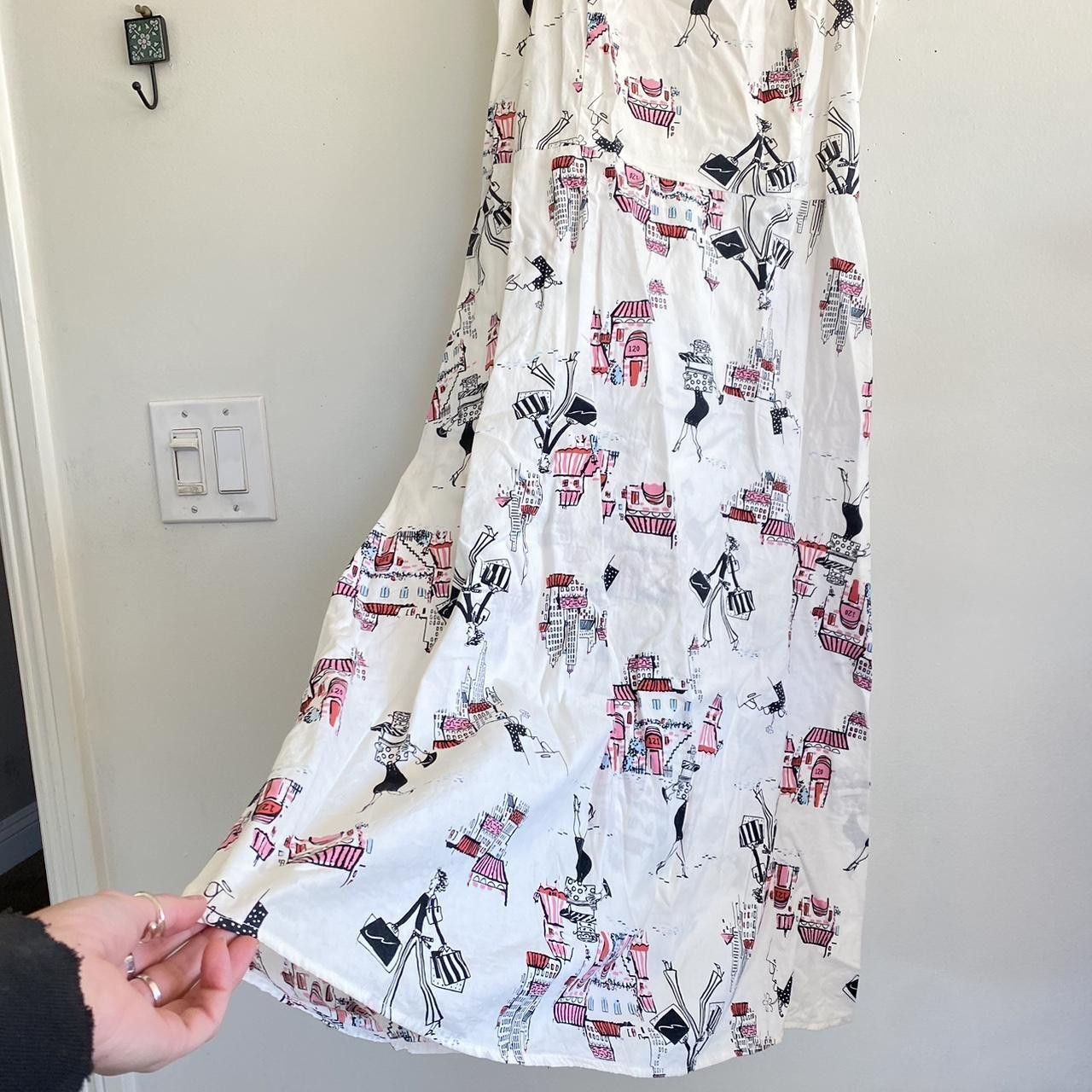 Designer AGB DRESS BYER CALIFORNIA WHITE ABSTRACT NIGHTY DRESS SIZE 6 Size M / US 6-8 / IT 42-44 - 3 Thumbnail