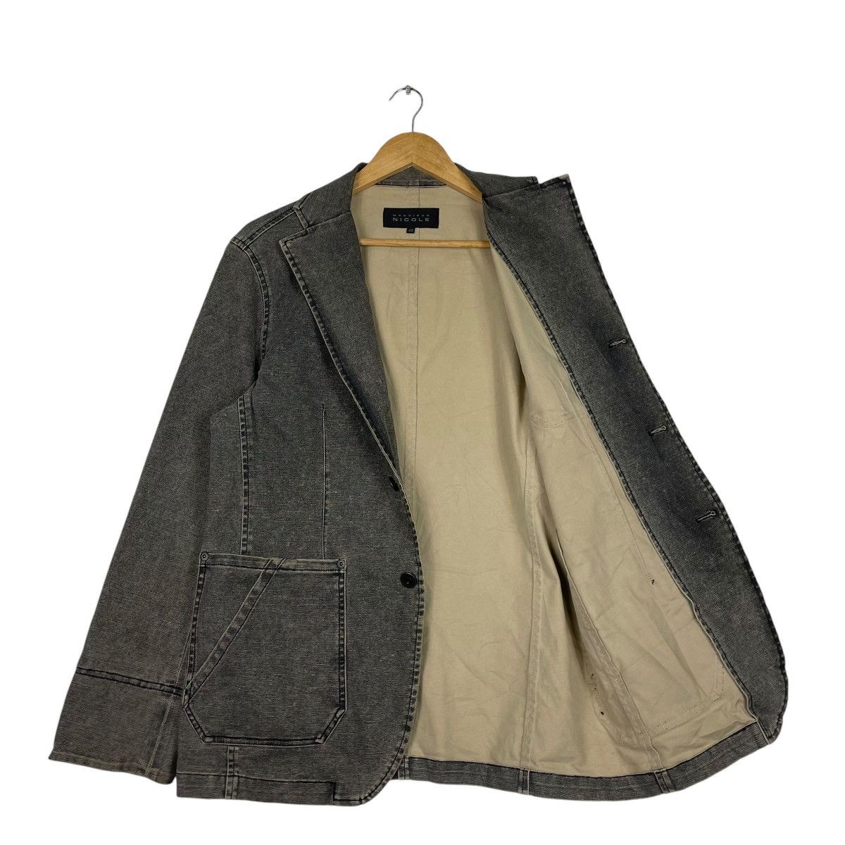 Japanese Brand × Nicole Club 💥NICOLE MONSEUR CHORE WASHED GREY JACKET Size US M / EU 48-50 / 2 - 8 Thumbnail
