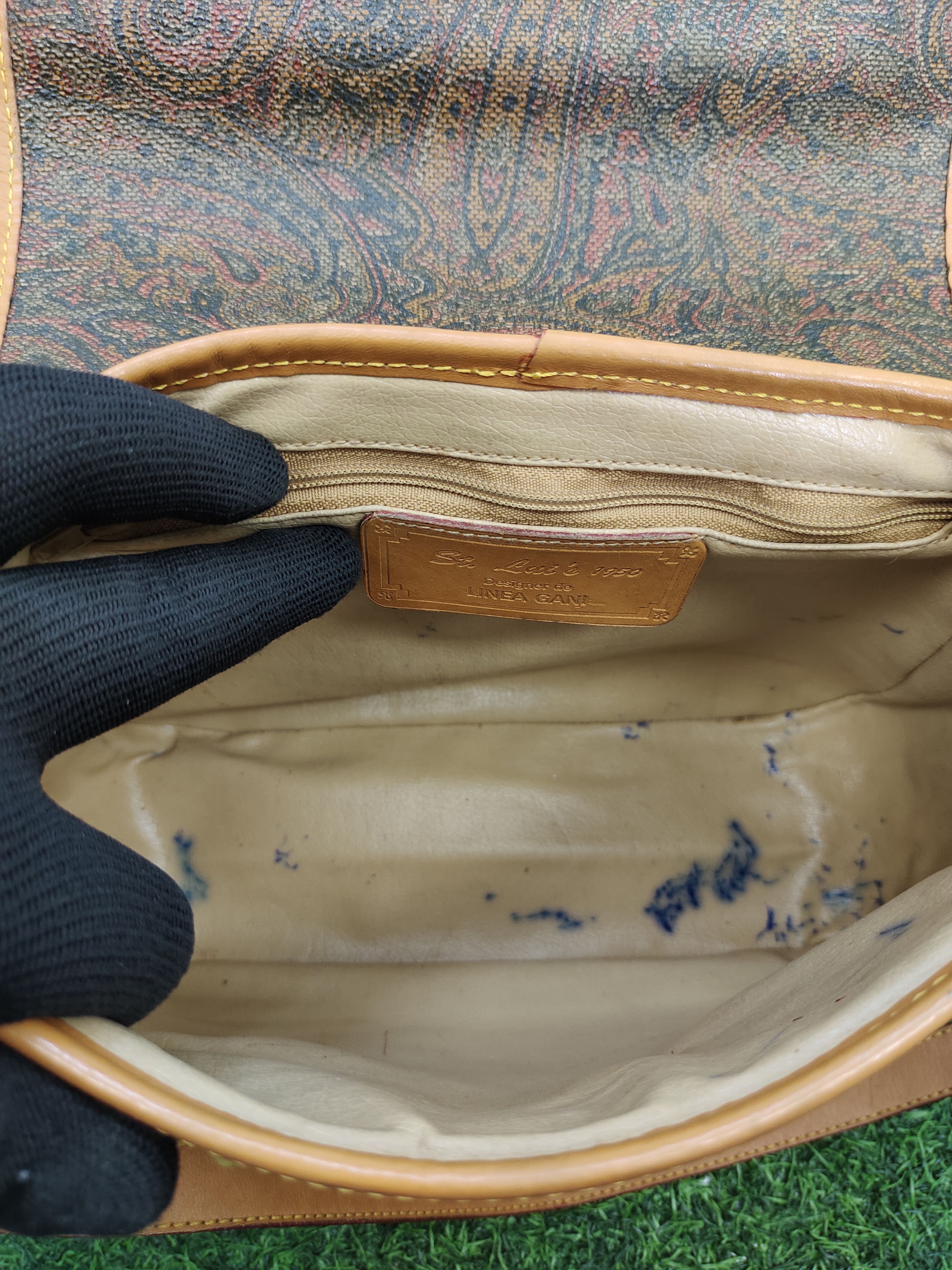 Leather Vintage 80s Linea Gani Floral Japan Patina Crossbody Bag Size ONE SIZE - 15 Thumbnail