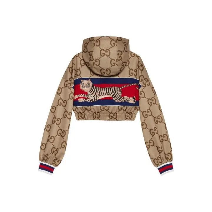 Gucci Gucci SS22 Tiger Print Cropped Hoodie-2507 Size M / US 6-8 / IT 42-44 - 7 Thumbnail