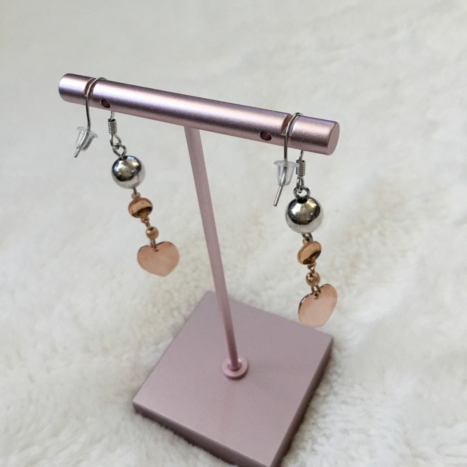 Other Silver & Gold Dangle Heart Earrings Size ONE SIZE - 4 Thumbnail