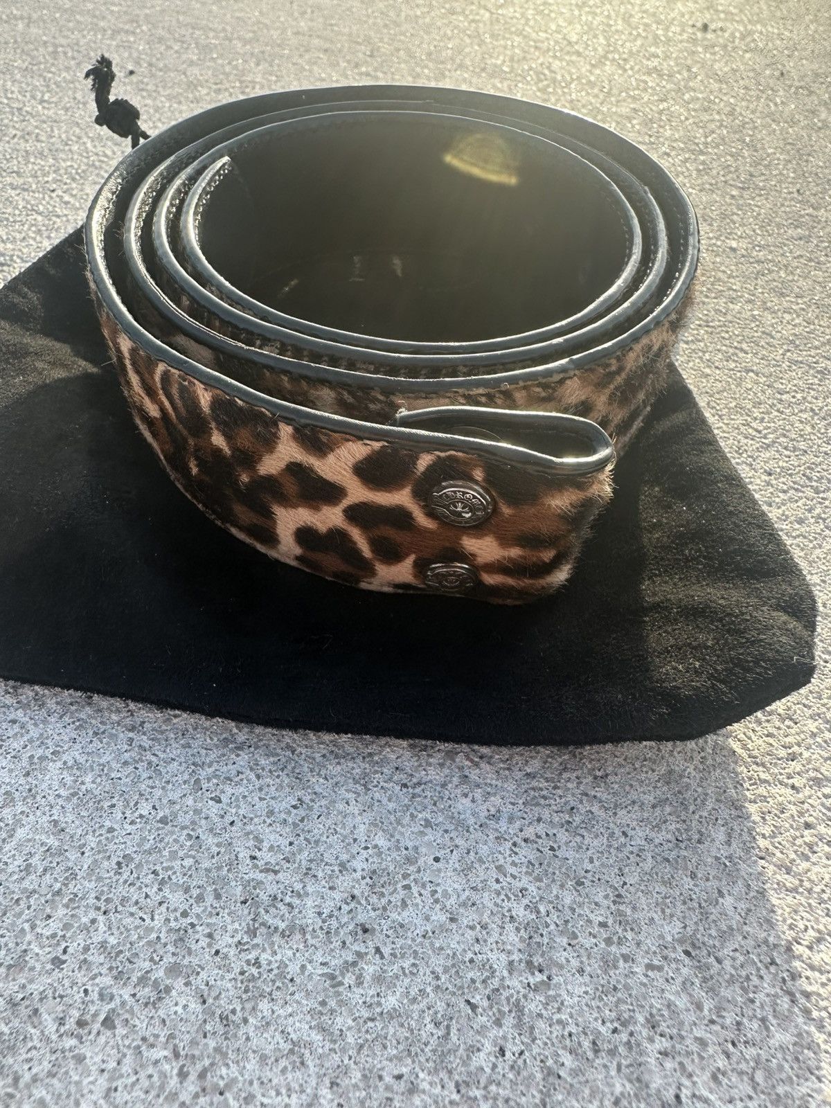Pre-owned Chrome Hearts Cheetah Belt Strap