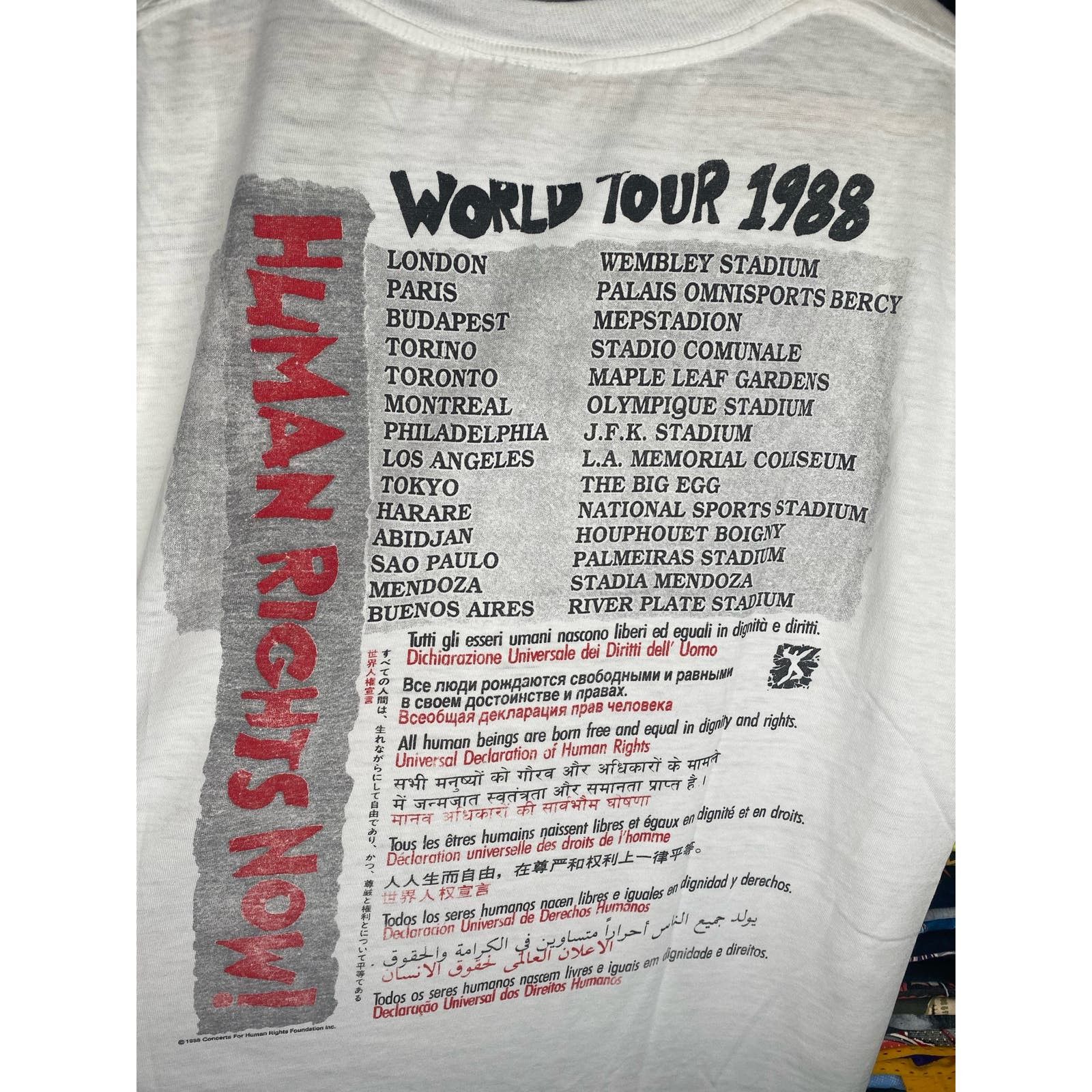 Vintage 1988 Human Rights Now World Tour Band T-Shirt