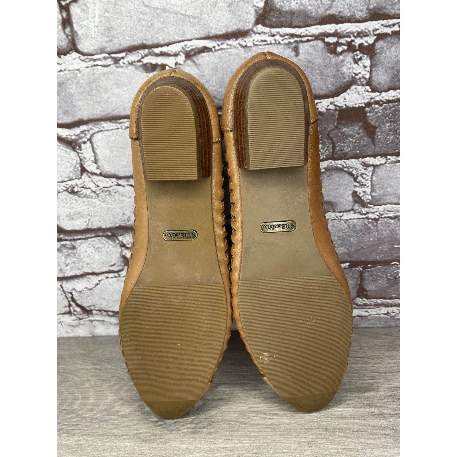 G.H. Bass & Co. Bass Hayden Fawn Tan Brown Leather Woven Strap Heel Flats Wo Size US 11 / IT 41 - 11 Thumbnail