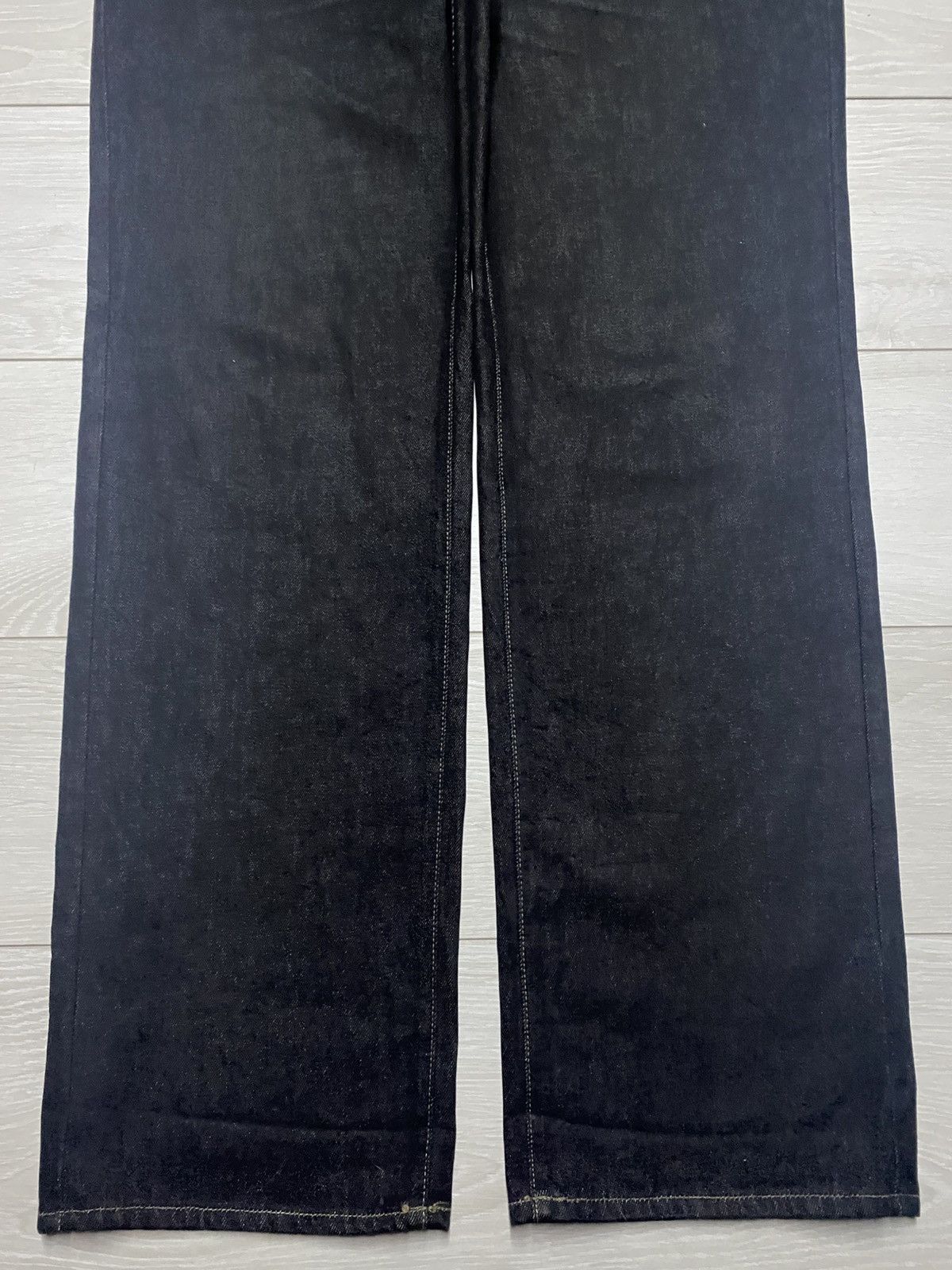 Big John Vintage Big John Black Denim Distressed Repair Baggy Jeans Size US 41 - 5 Thumbnail