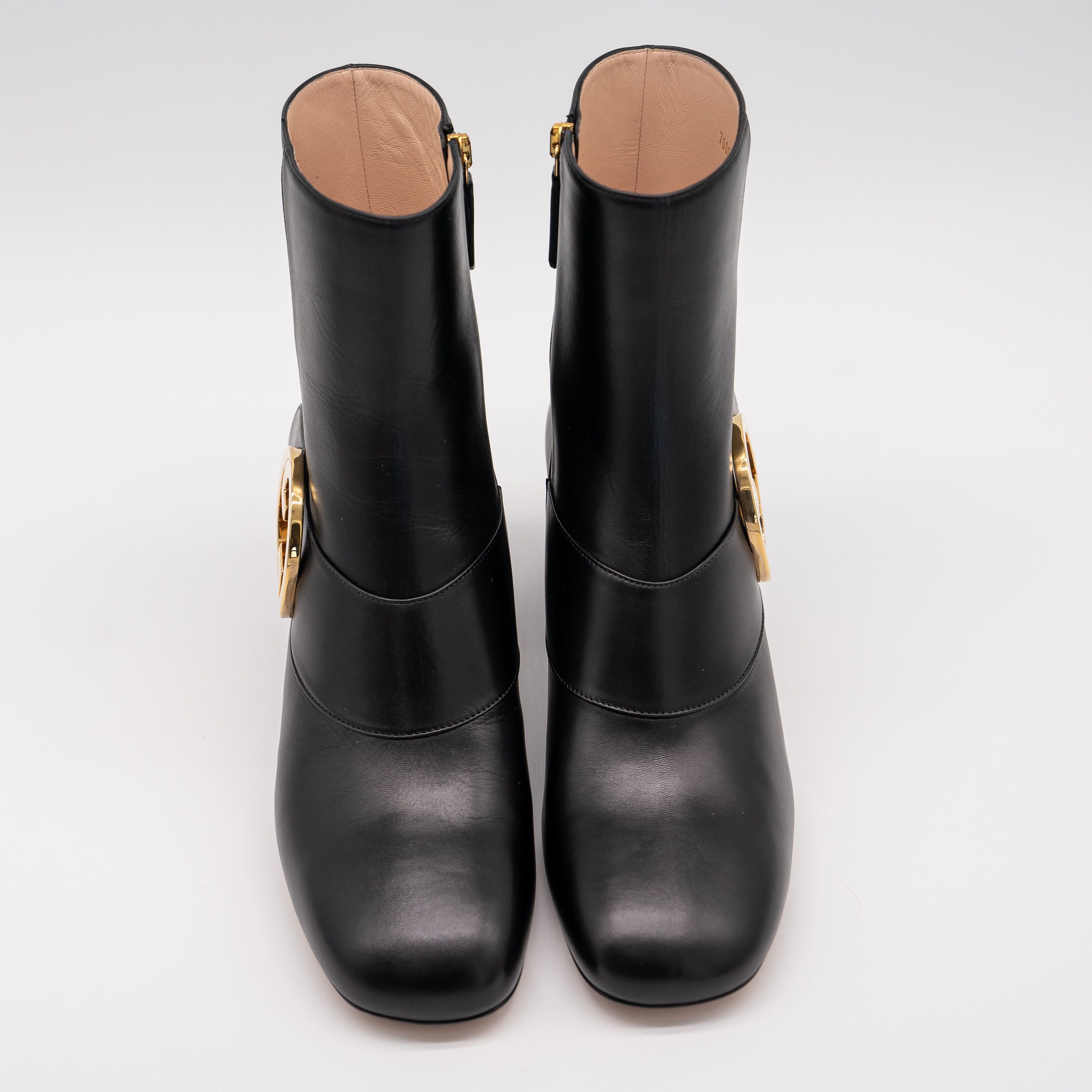 Gucci 41G 11 US Gucci GG Blondie Black Leather Ankle Boots Gold Size US 11 / IT 41 - 3 Thumbnail