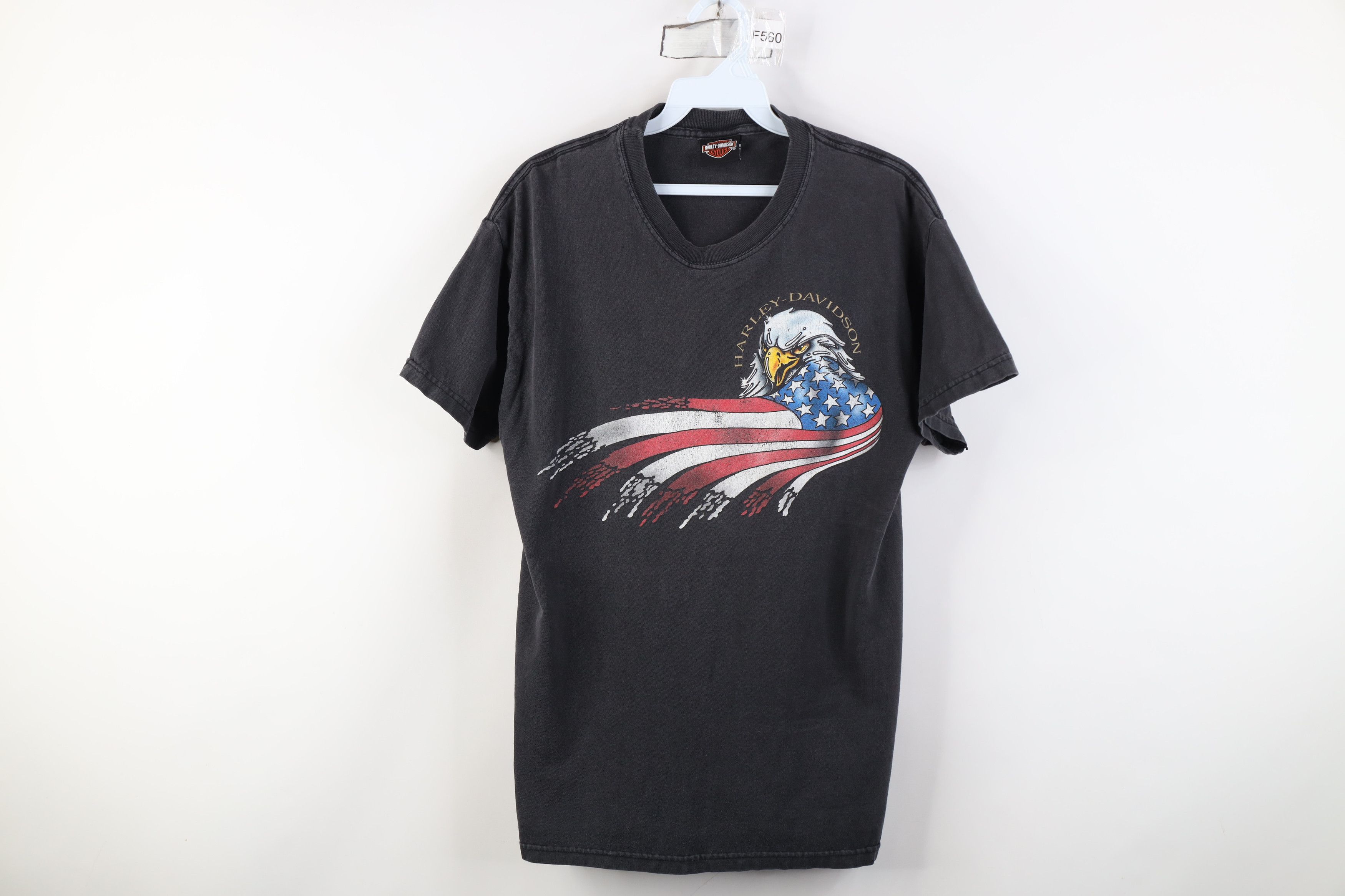 Harley Davidson Vintage Y2K 2002 Harley Davidson Eagle Flag T-Shirt USA Size US M / EU 48-50 / 2 - 1 Thumbnail