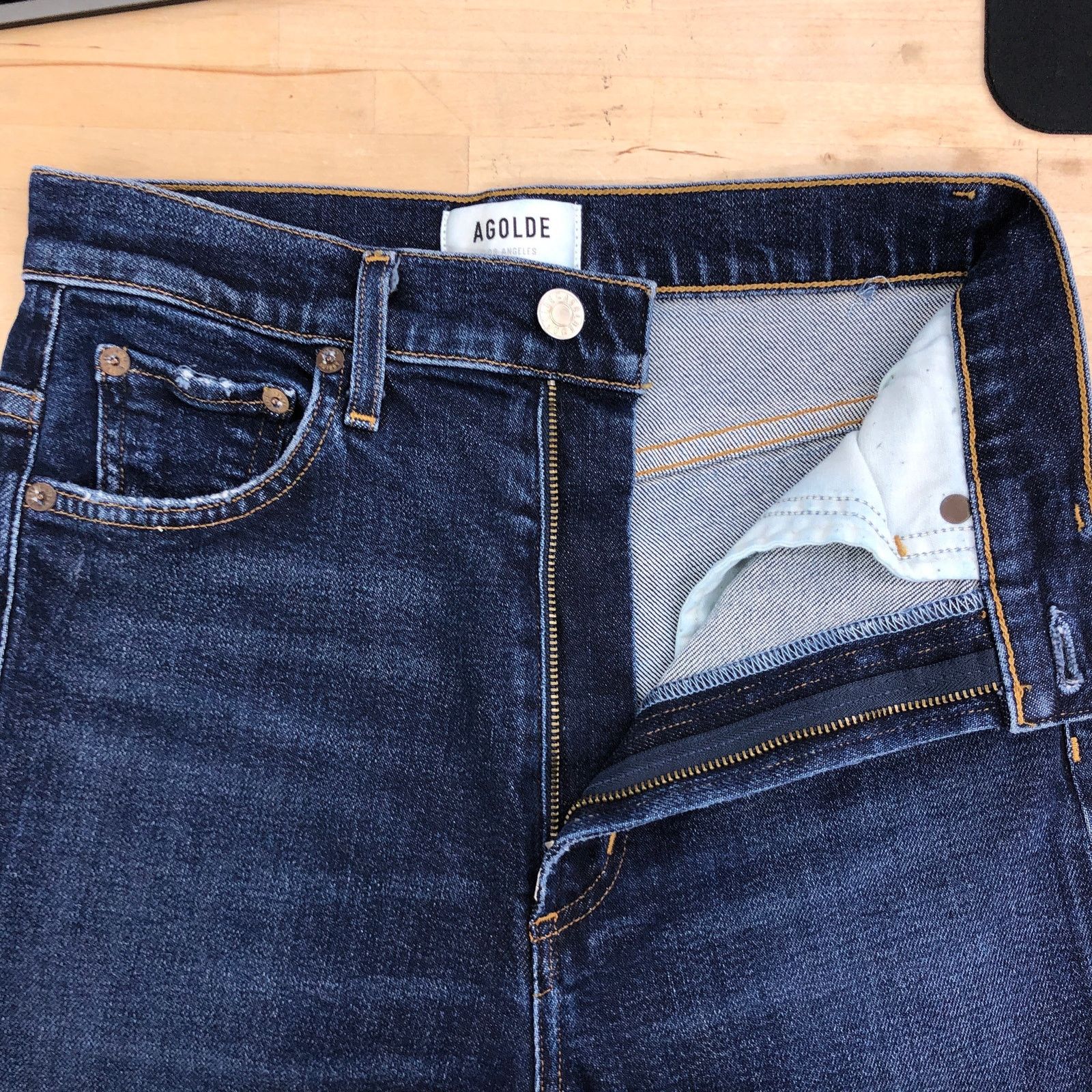 Agolde AGoldE Size 25 Jeans Pinch Waist Skinny Leg Dark Wash USA Size 27" / US 4 / IT 40 - 12 Thumbnail