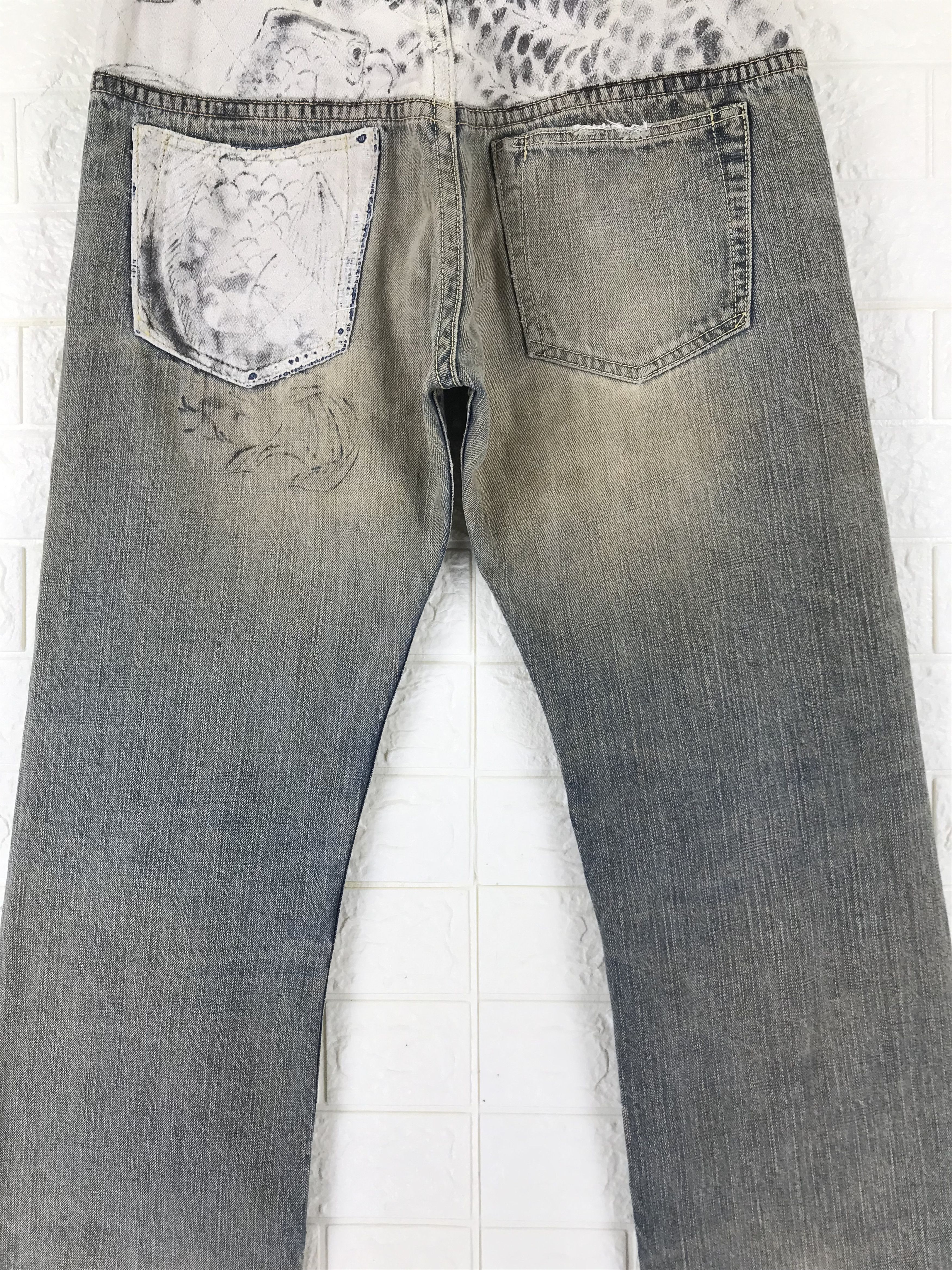 Mizra Jeans Kyoto Vintage Japanese Mizra Mud Washed Sashiko Distressed Jeans Size US 32 / EU 48 - 3 Thumbnail