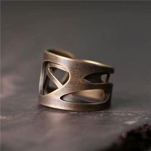 Jewelry Retro Jewelry Rings Open Size Chrome Ring (Size 7-13) Size ONE SIZE - 3 Thumbnail