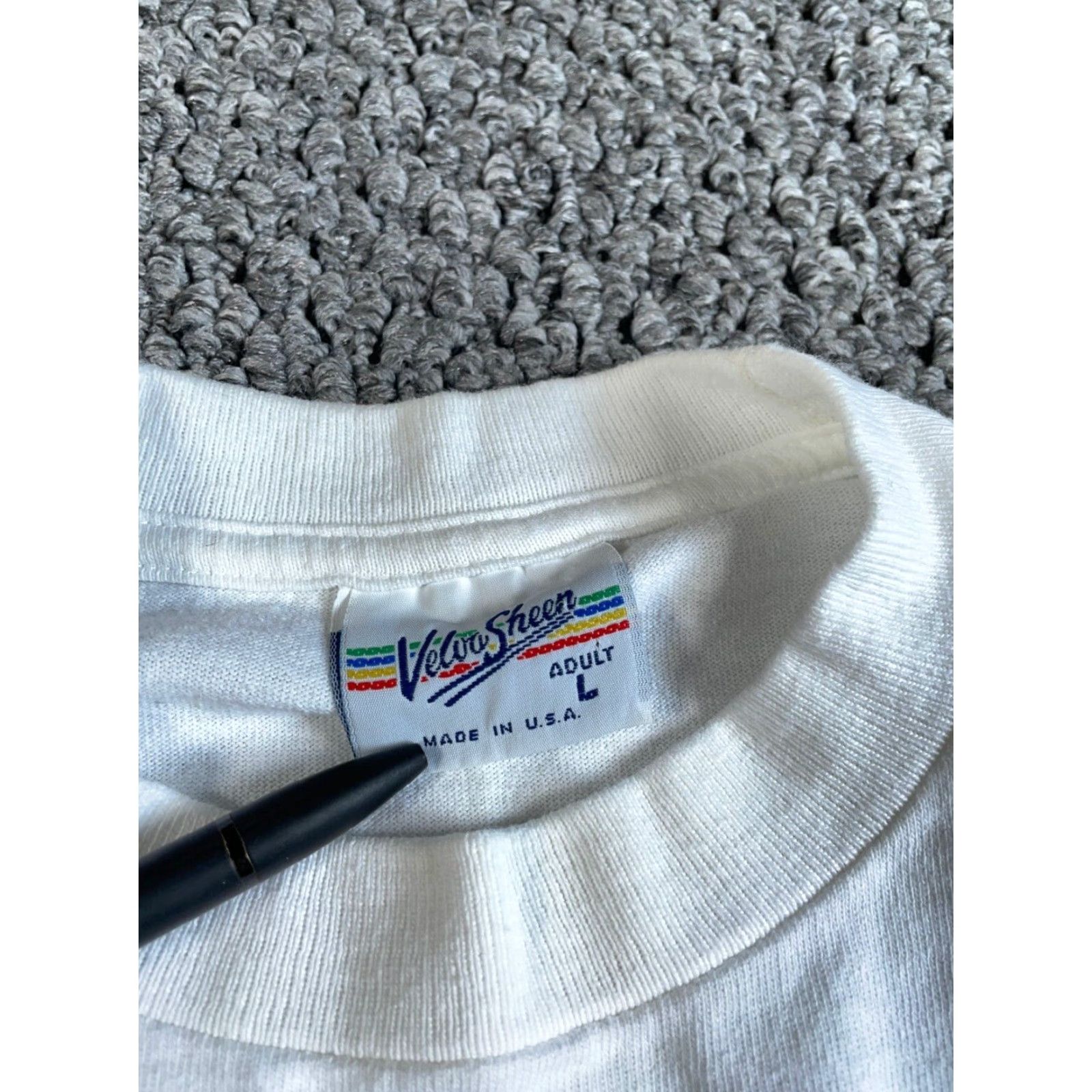 Velva Sheen VINTAGE Georgetown Print T-Shirt Adult Large White Velva Sheen Logo 90s College Shirt Mens Large Size US L / EU 52-54 / 3 - 3 Thumbnail