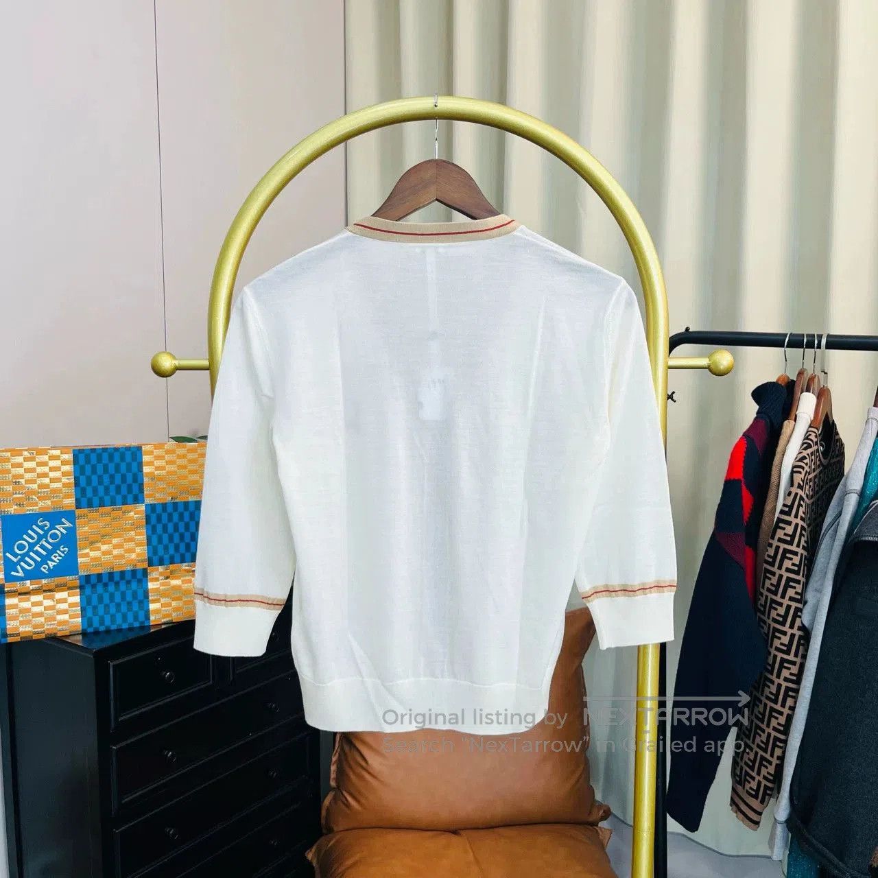 Loewe Loewe Beige Chest Logo Knit Cardigan. Size US S / EU 44-46 / 1 - 9 Thumbnail
