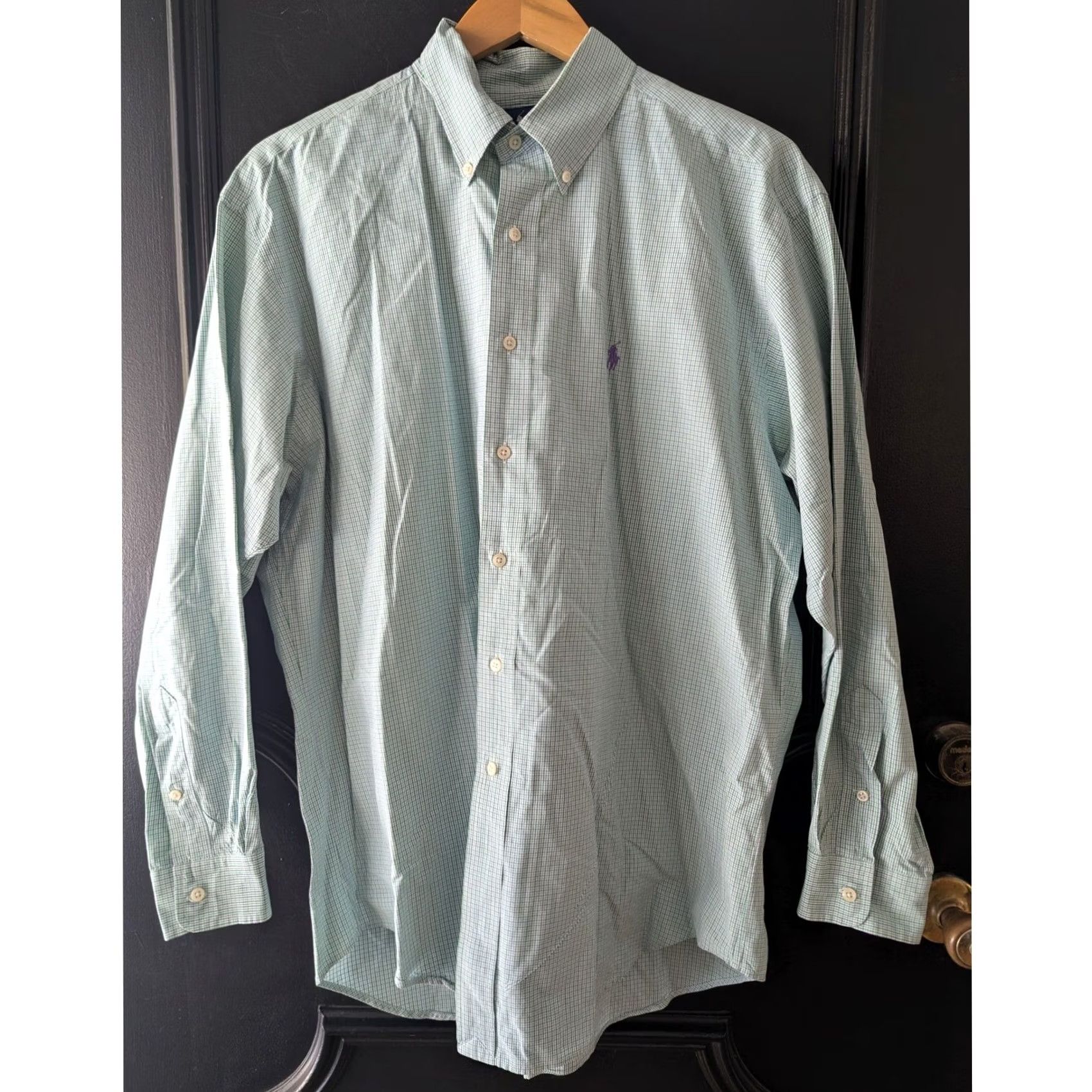 Ralph Lauren Ralph Lauren Blake Button Down Long Sleeve Shirt Green Gingham Plaid Purple Pony Mens L Cardigan? Size US L / EU 52-54 / 3 - 3 Thumbnail
