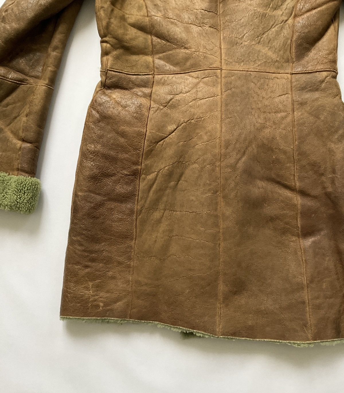 Vintage Vintage leather coat with green fur lining Size S / US 4 / IT 40 - 11 Thumbnail