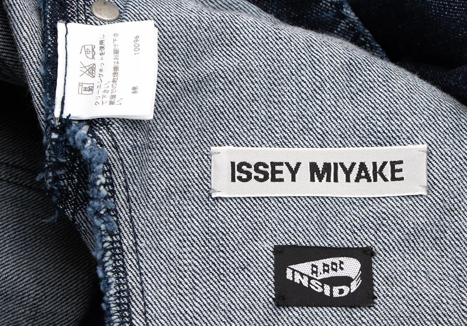 Issey Miyake Indigo Wide Denim Pants with Trim Fade Weave Size US 30 / EU 46 - 16 Thumbnail