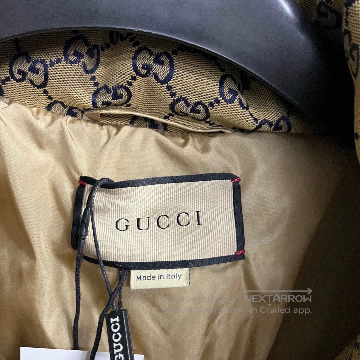 Gucci gucci brown logo print puffy jacket with hood. Size US L / EU 52-54 / 3 - 2 Thumbnail