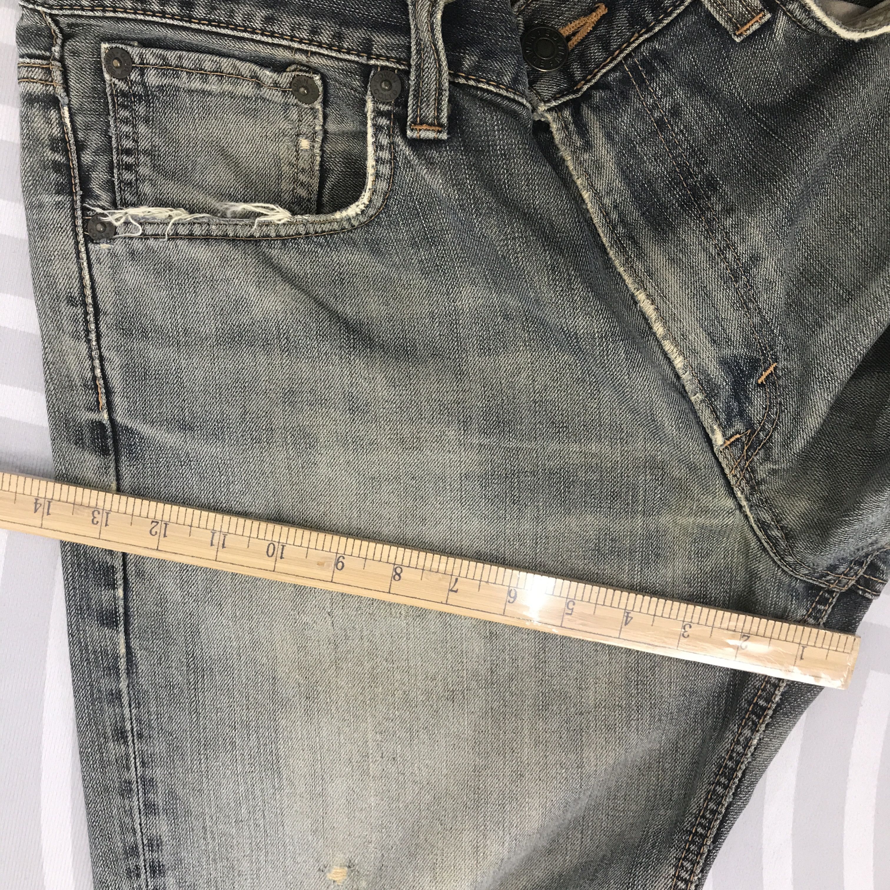 Edwin × Vintage Rusty Denim Edwin 503 Premium Distressed pants Size US 34 / EU 50 - 10 Thumbnail