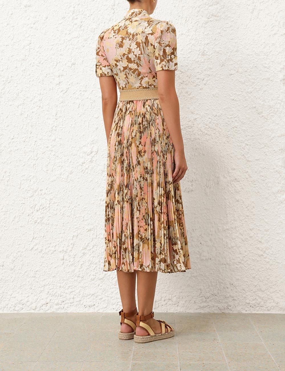 Zimmermann oc11z0525 Pop Pleated Midi Dress in Multicolor Size XS / US 0-2 / IT 36-38 - 3 Thumbnail