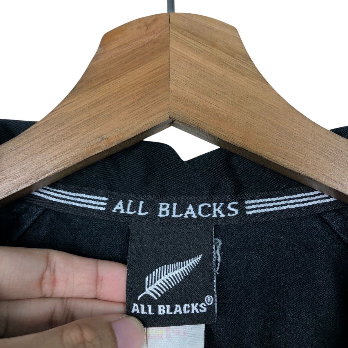Adidas 📌Vintage Adidas All Black Rugby Polo Collar Big Logo Size US M / EU 48-50 / 2 - 13 Thumbnail