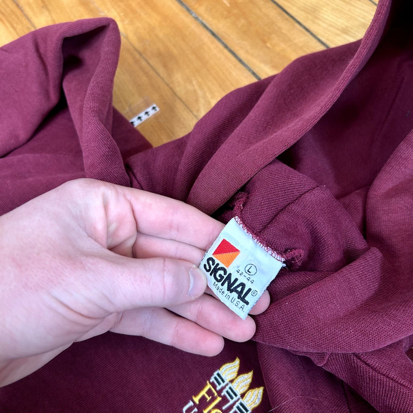 Vintage 90s Florida State Maroon hoodie Large Size US S / EU 44-46 / 1 - 4 Thumbnail
