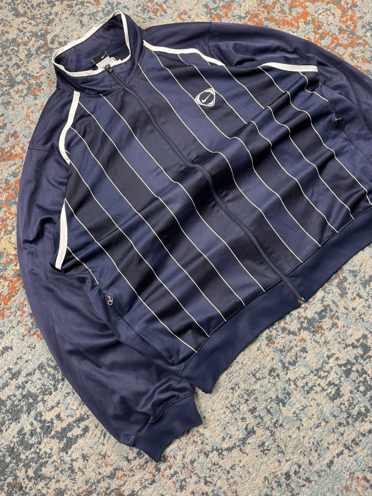 Other Vintage 00s Nike pinstripe full zip track jacket boxy baggy Size US XL / EU 56 / 4 - 2 Thumbnail