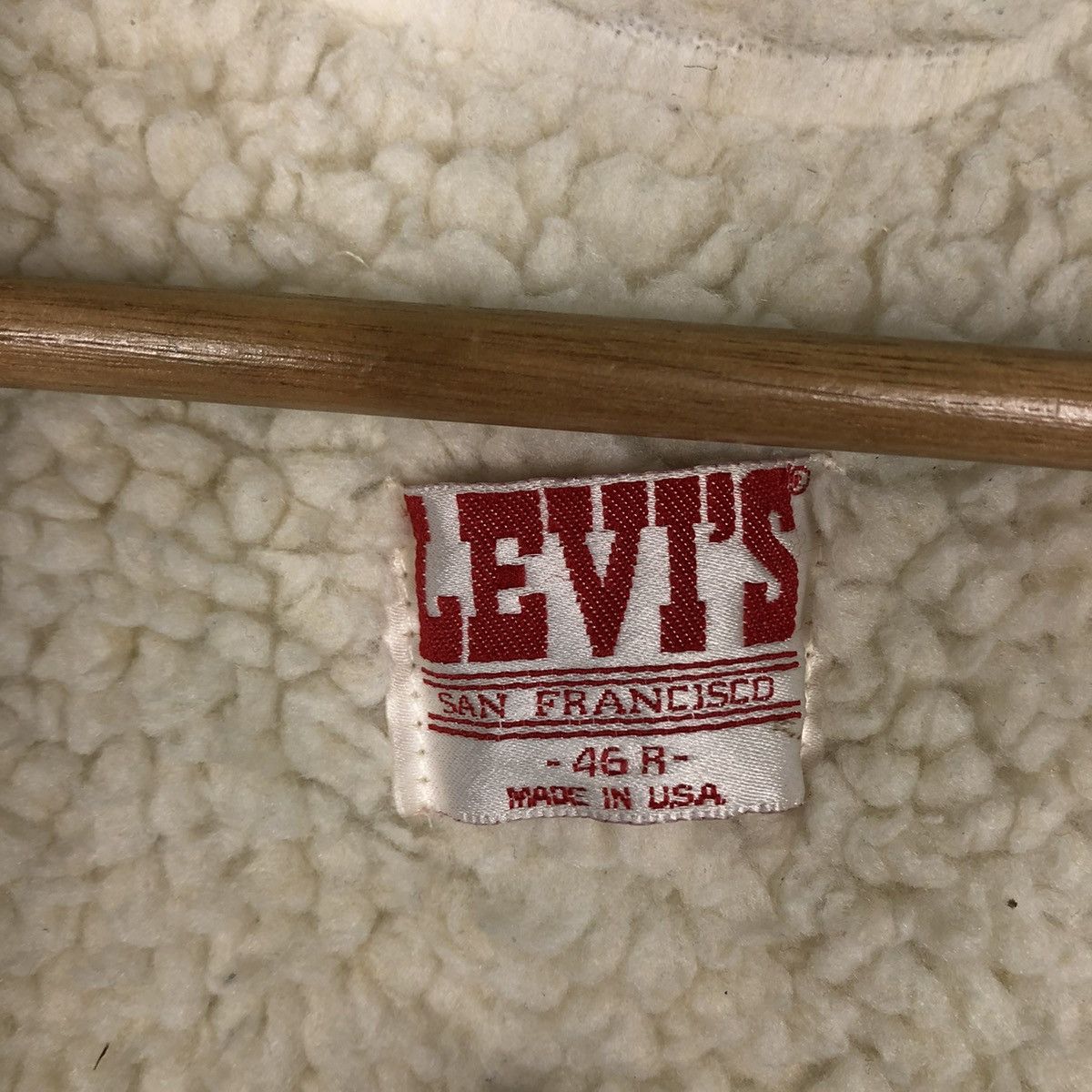 Levi's 🔥VINTAGE DENIM BIKER JACKET LEVI’S USA SHEARLING MINK FUR Size US M / EU 48-50 / 2 - 18 Thumbnail