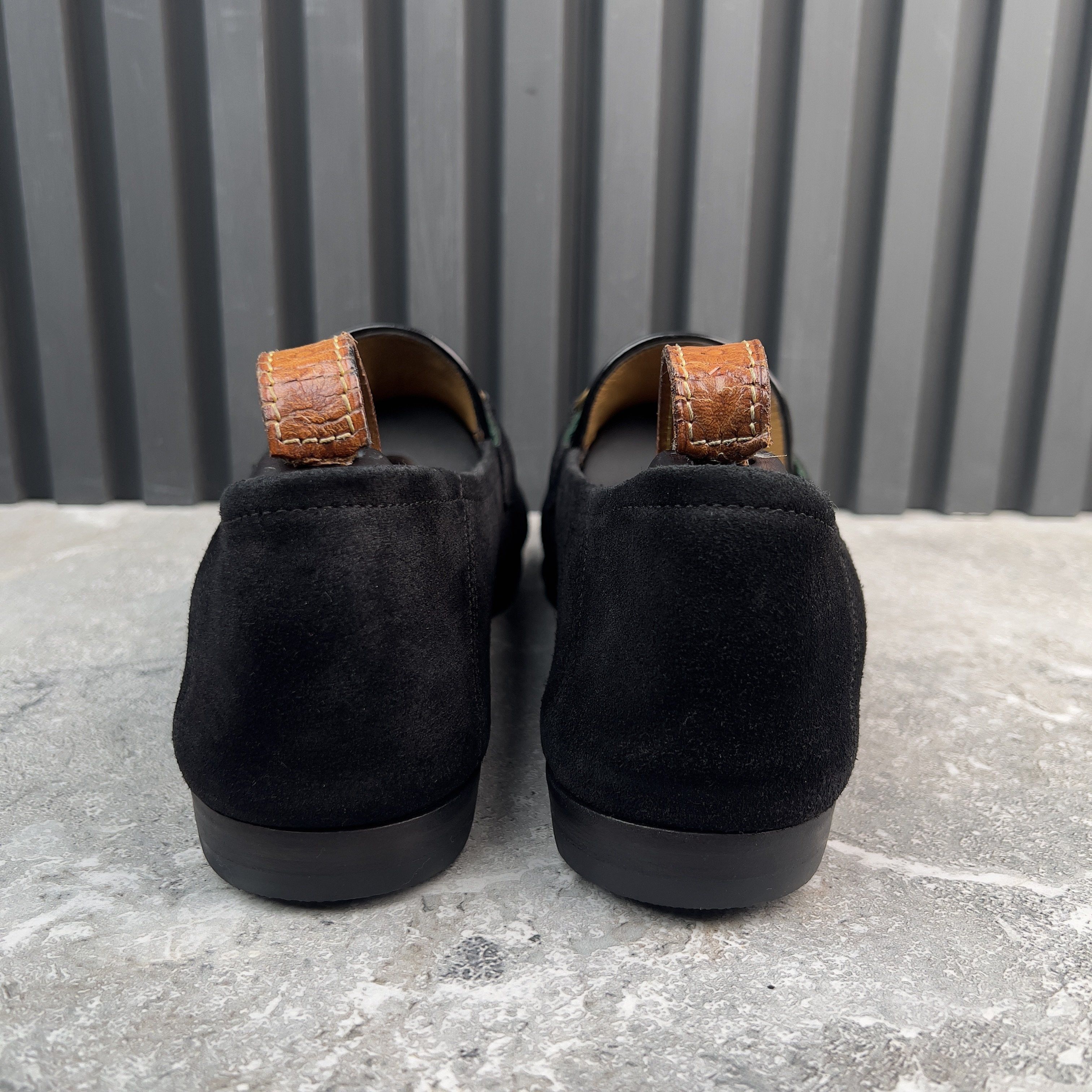 Gucci Jordaan Horsebit Web Loafers Black Suede Size US 9.5 / EU 42-43 - 9 Thumbnail