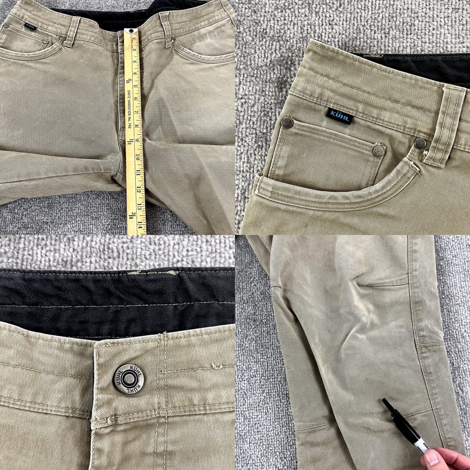 Vintage KUHL Rydr Pants Mens 36x30 Brown Hiking Outdoor Workwear Casual Flat Front Cotton Size US 36 / EU 52 - 8 Thumbnail