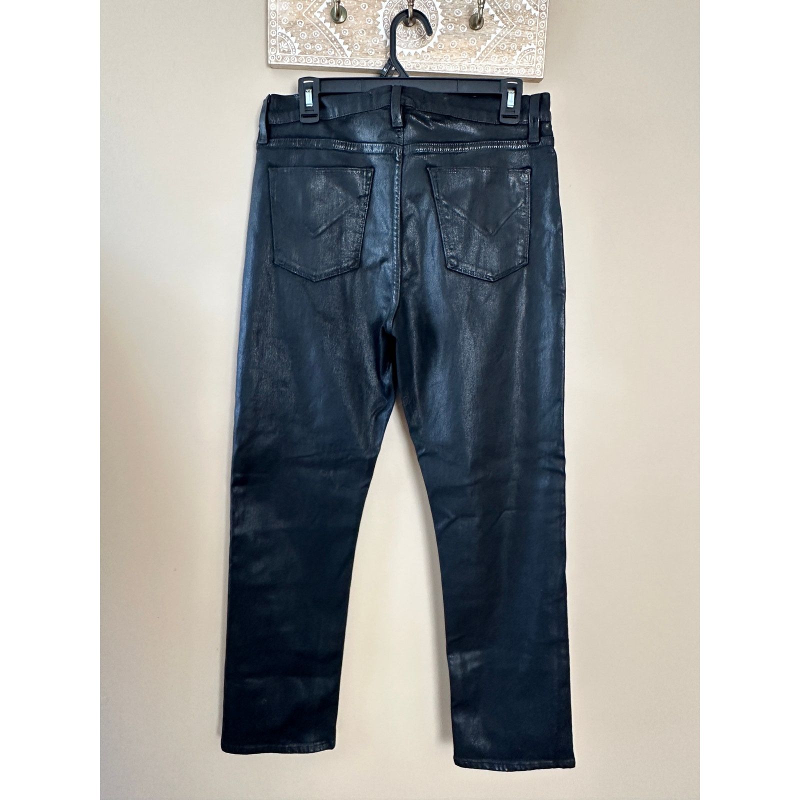 Hudson Hudson Jeans Black Wax Style Barbara Straight Ankle Size 31" - 2 Thumbnail