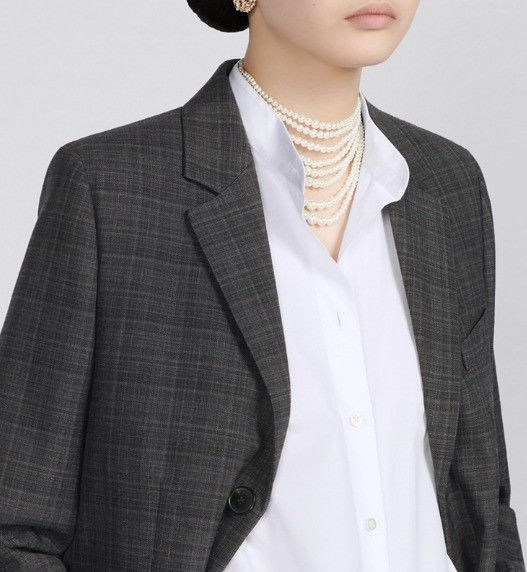 Dior o1w1db10824 Checked Wool Blazer in Grey Size L / US 10 / IT 46 - 7 Thumbnail