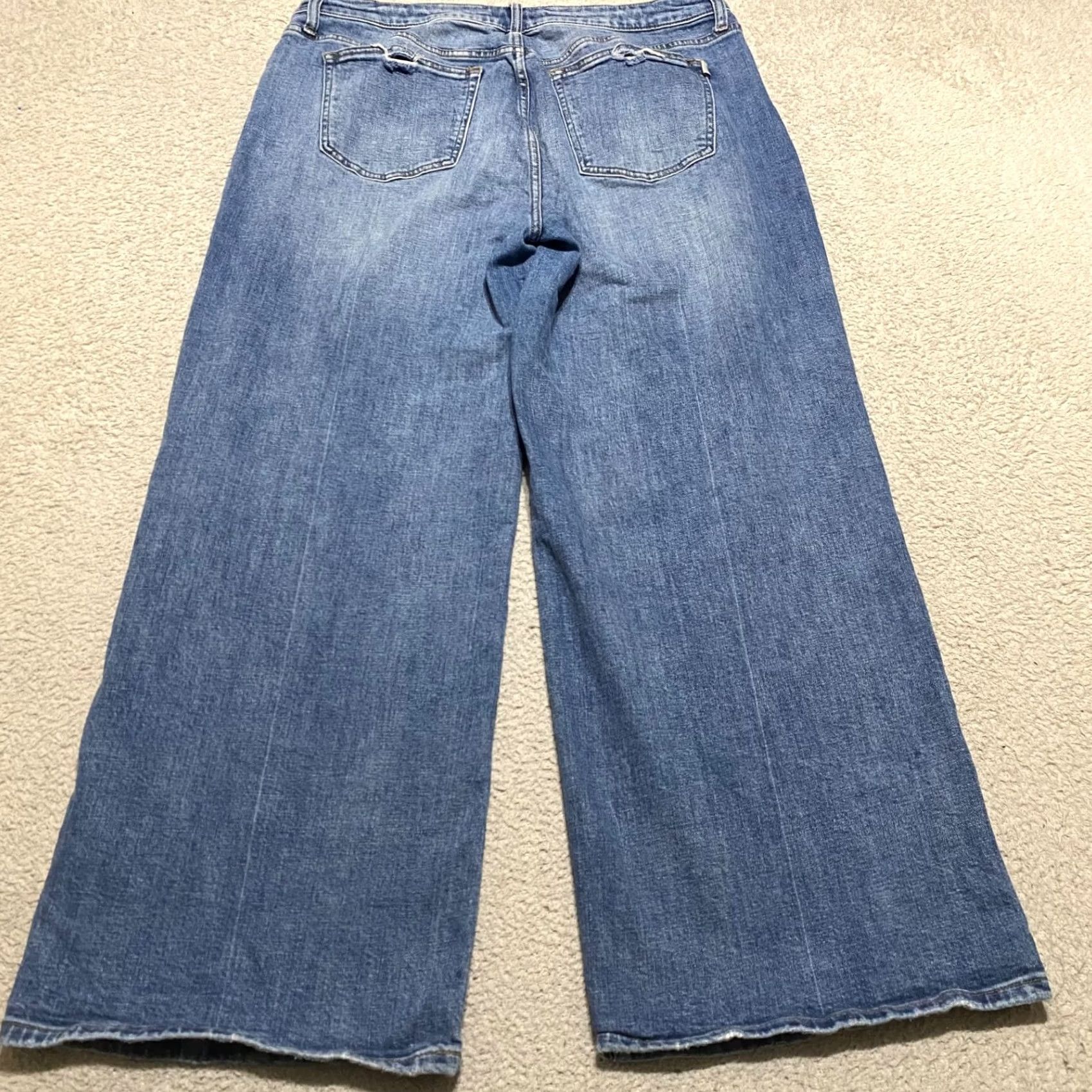 Madison Oliver Logan Madison Wide Leg Jeans sz 33 Blue Denim Medium Wash Weomens Size 27" / US 4 / IT 40 - 2 Thumbnail