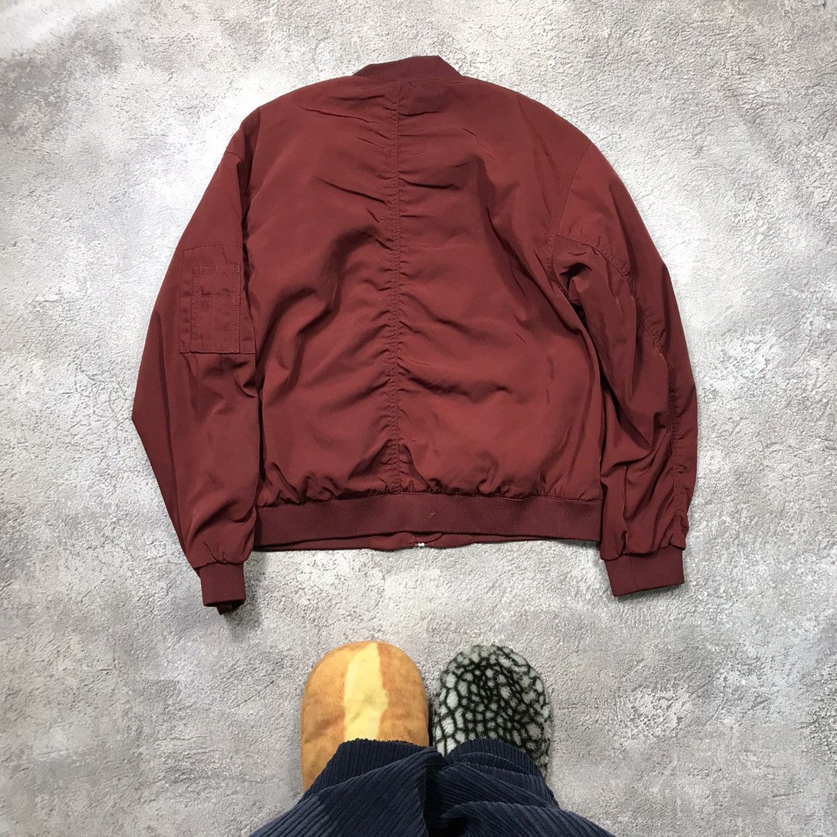 Vintage Vintage 90s Burgundy Bomber Jacket Streetwear Y2K Baggy M Size M / US 6-8 / IT 42-44 - 6 Thumbnail