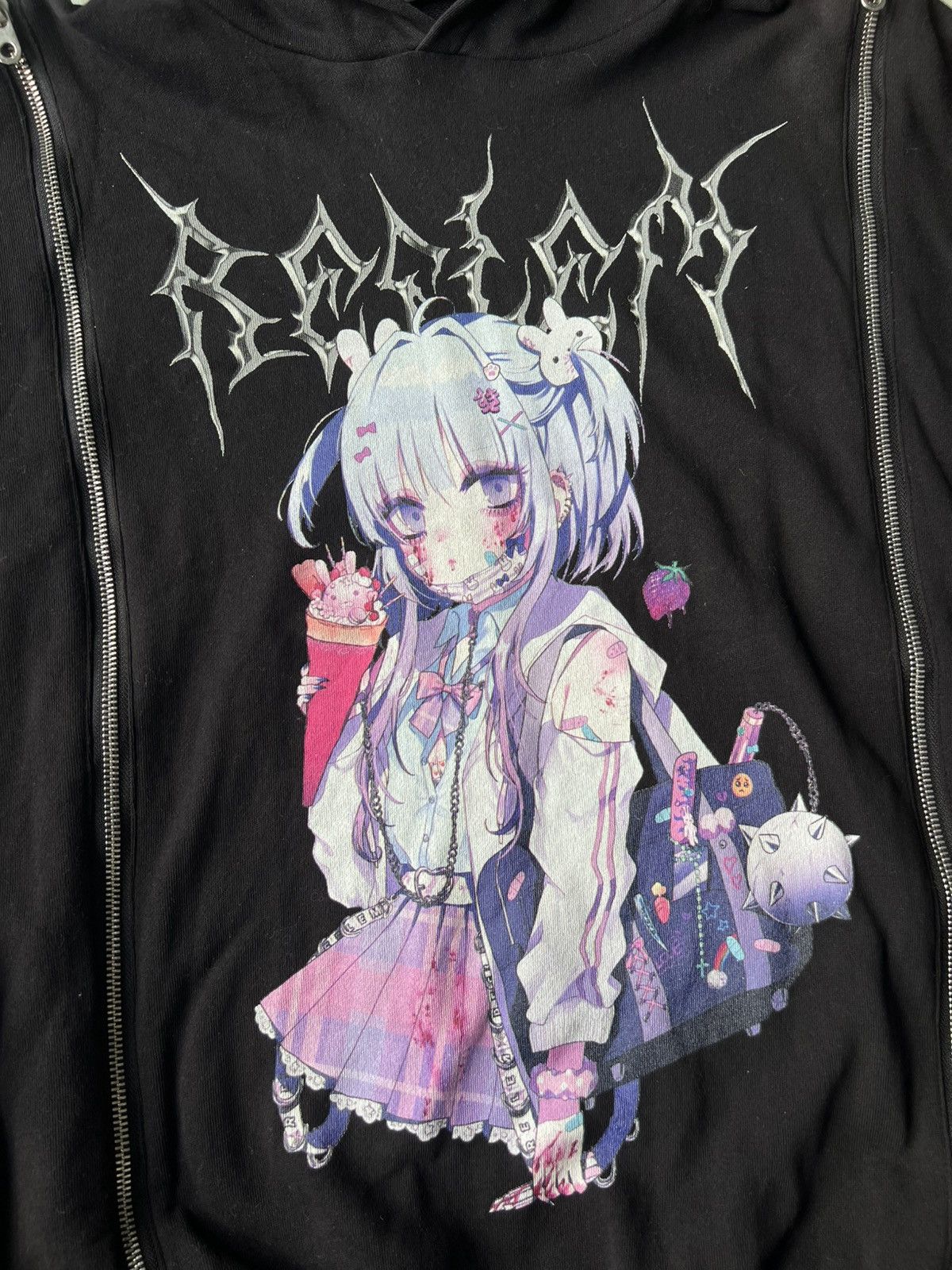 Drain Gang REFLEM x Drain Geng Negi Collabs Gotch Multi Zipper Hoodie Size US L / EU 52-54 / 3 - 6 Thumbnail