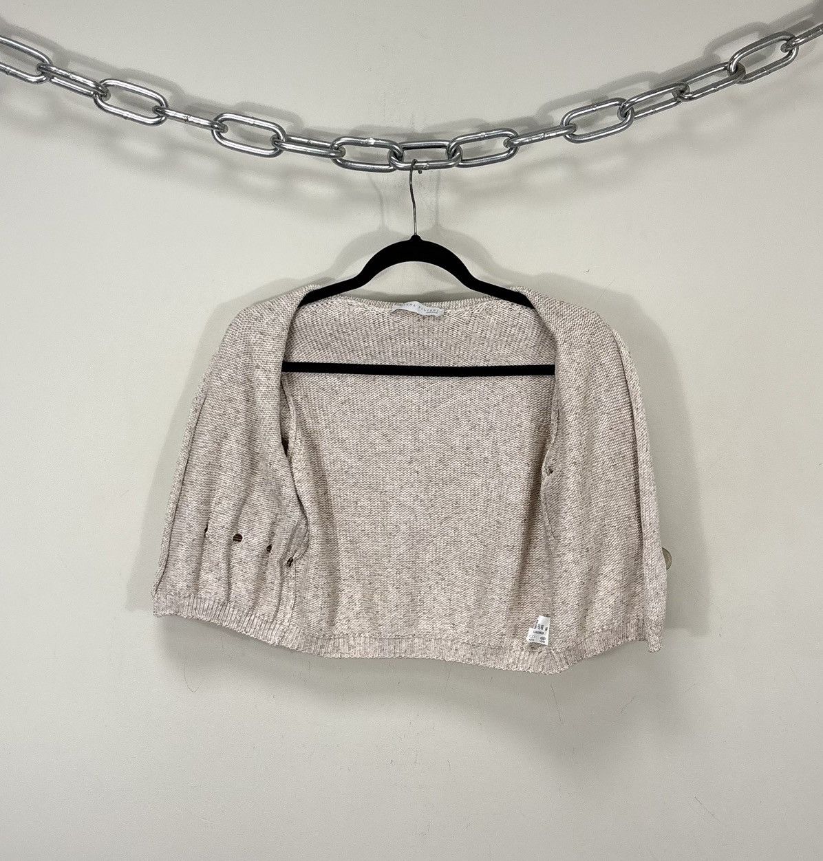 Fabiana Filippi Fabiana Filippi Women’s Beige Cotton Short Cardigan Sweater Size S / US 4 / IT 40 - 8 Thumbnail