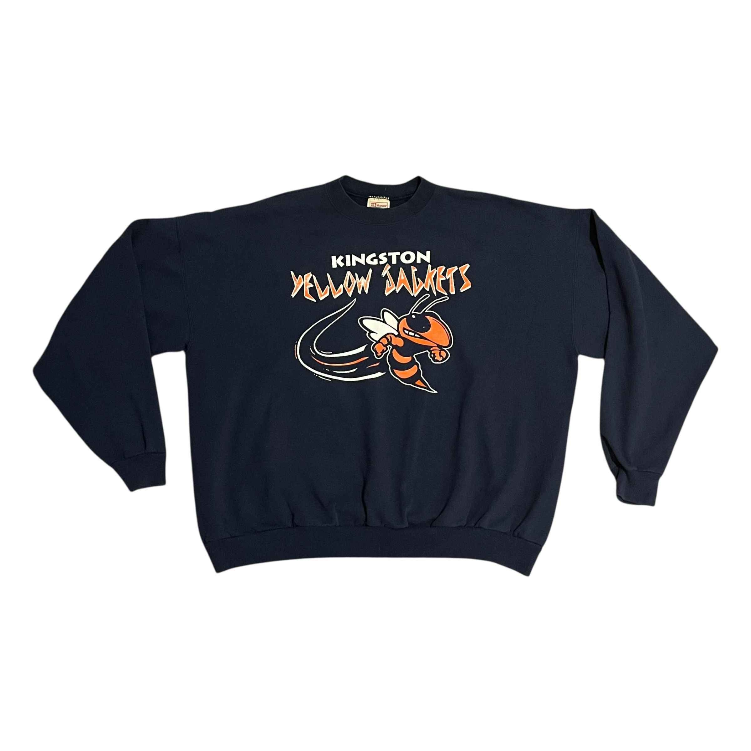 Band Tees × Vintage VINTAGE Kingston Yellow Jackets Hanes Sweatshirt Size US XXL / EU 58 / 5 - 1 Thumbnail