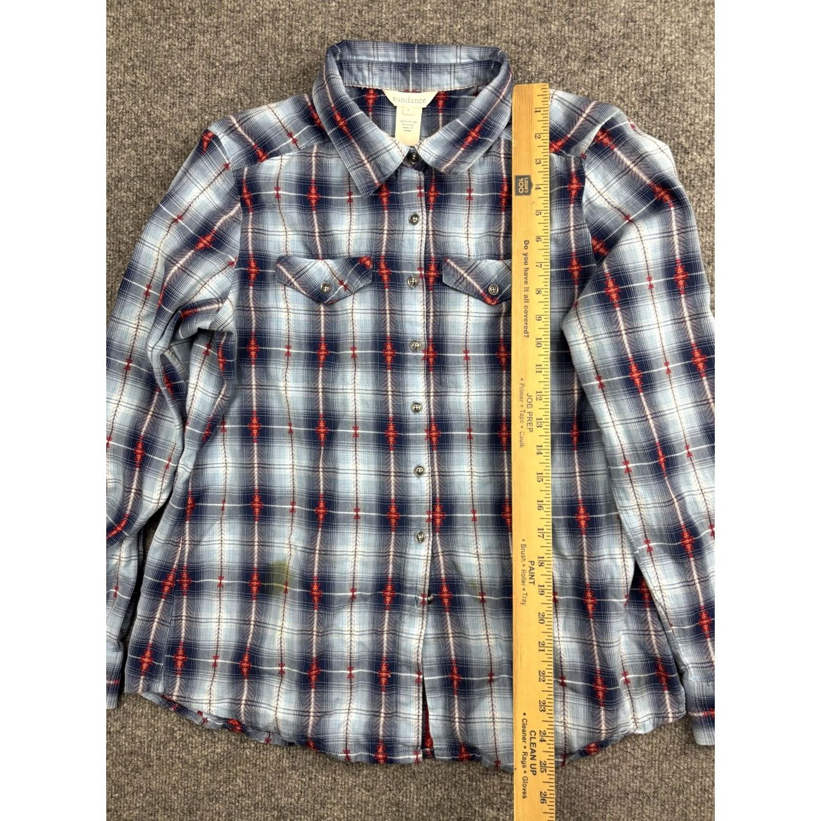 Vintage Sundance Shirt Womens Large Blue Red Plaid Snap Button Front Western Long Sleeve Size L / US 10 / IT 46 - 3 Thumbnail