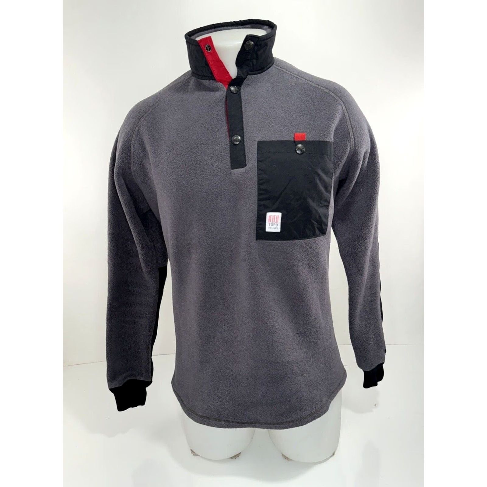 Topo Designs Topo Designs - PolarTec Fleece Pullover Jacket Mens Small Gray Sweater Fleece Jacket Size US S / EU 44-46 / 1 - 2 Thumbnail