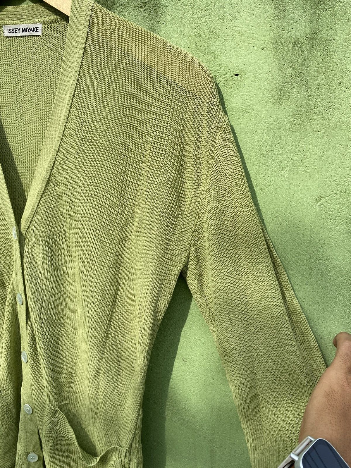 Issey Miyake Issey Miyake Olive Green Lightweight Cardigan Japanese Style Size M / US 6-8 / IT 42-44 - 4 Thumbnail