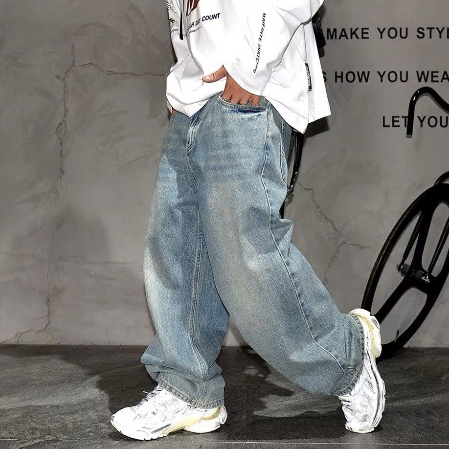 Jean × Vintage Distressed Baggy Casual Straight Vintage Retro Jeans y2k Size US 31 - 7 Thumbnail