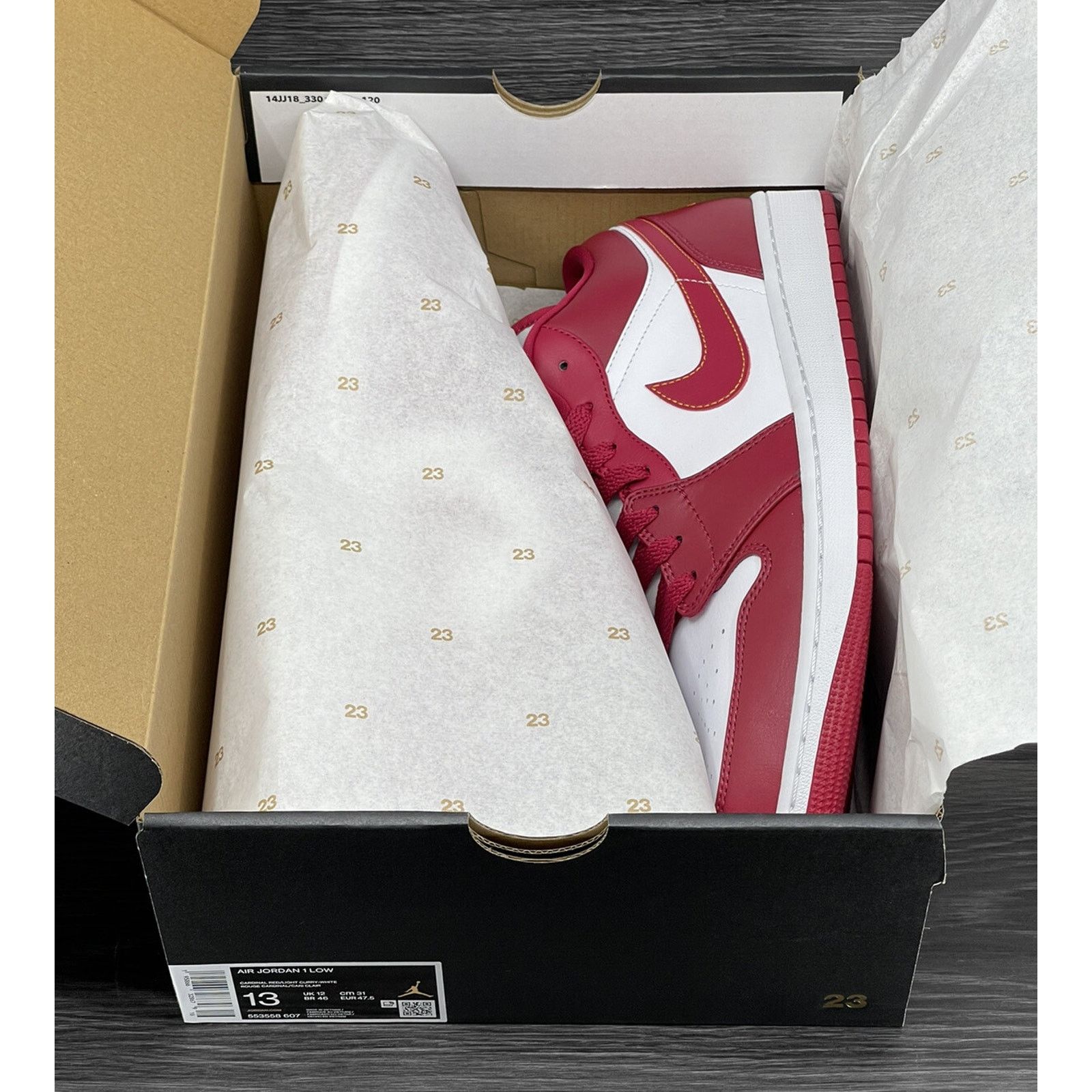 Jordan Brand Air Jordan 1 Low, Cardinal Red | Size 13M [new] 553558-607 Size US 13 / EU 46 - 2 Thumbnail