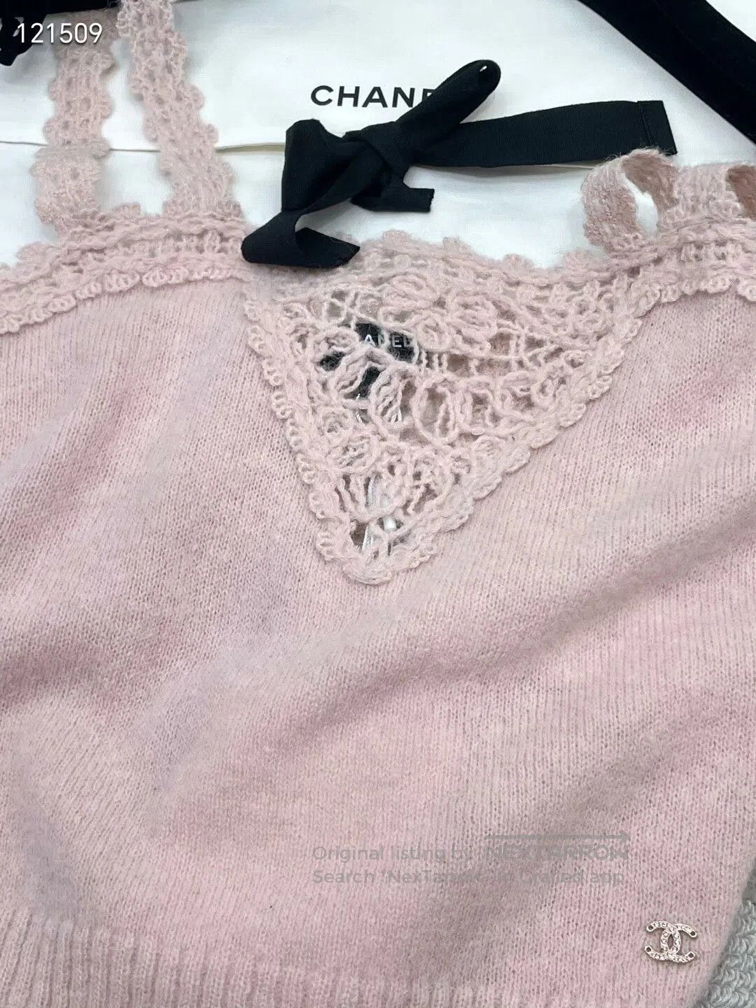 Chanel Chanel 25B Pink Crochet Camisole. Size XXS / US 00 / IT 34 - 6 Thumbnail