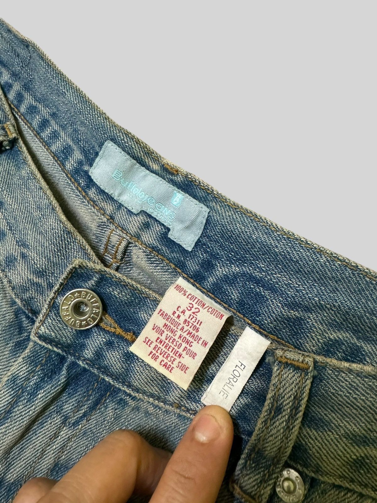 Hysteric Glamour × Japanese Brand Flared Distressed BUFFALO JEANS Trashed Embroidery Denim Size US 34 / EU 50 - 9 Thumbnail