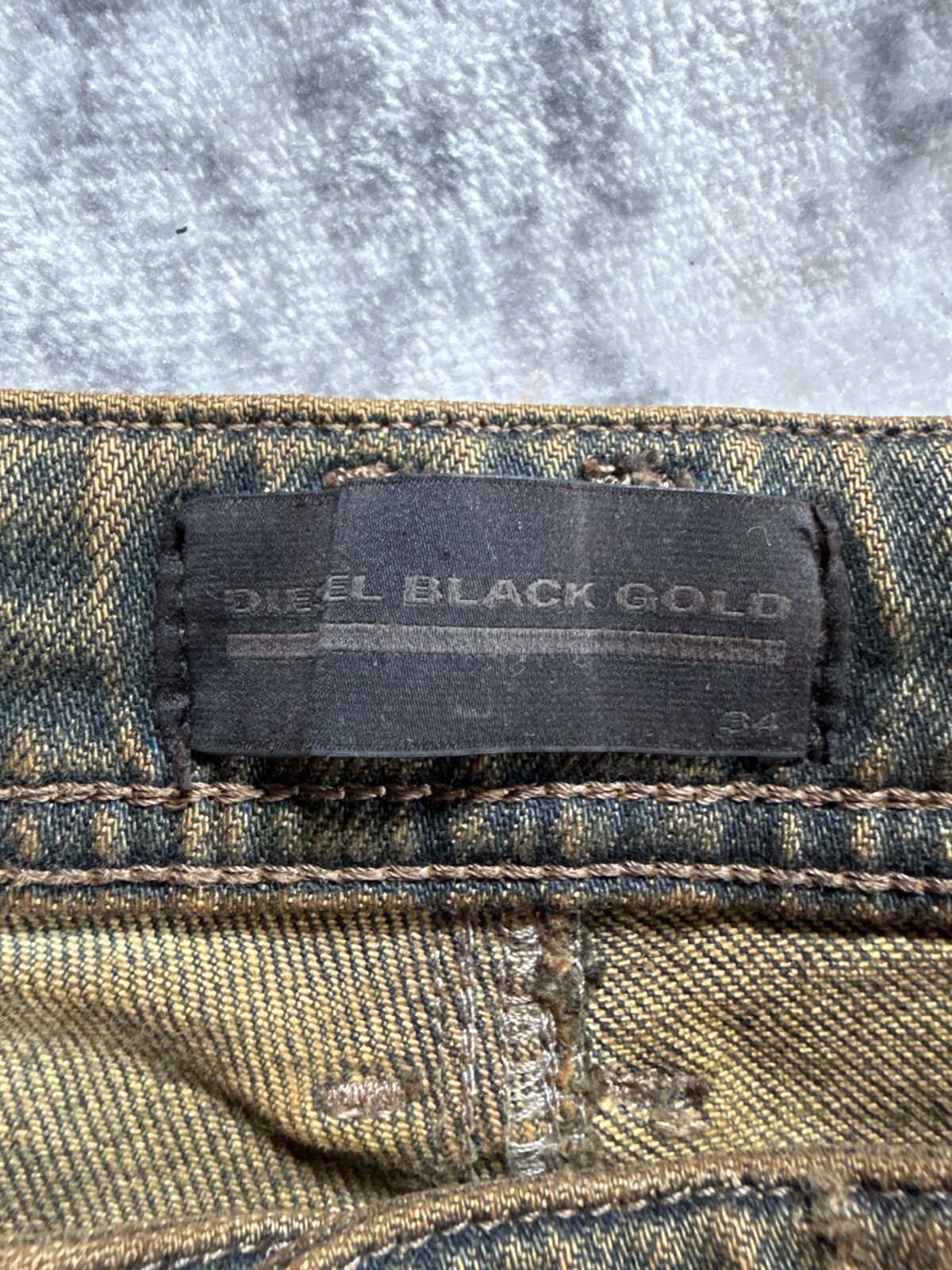 Diesel Black Gold F/W 2015 Diesel Black Gold Distressed Mud Wash Stacked Jeans Size US 34 / EU 50 - 22 Thumbnail