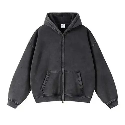 VIBE Streetwear Loose Washed Zipper Hoodie Sweater Size US M / EU 48-50 / 2 - 7 Thumbnail